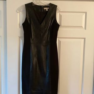 Banana Republic black leather sleeveless dress